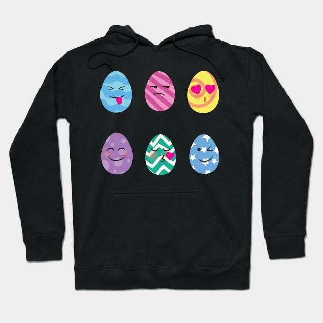 Funny Easter Egg Emoticons Easter Egg Hunt Hoodie by BUBLTEES